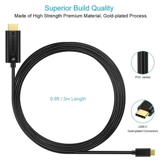 Choetech 3M Type C To Hdmi Cable - 3M